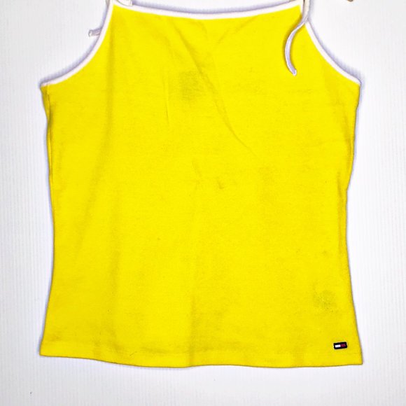 VINTAGE TOMMY JEANS Yellow Tank Top Extra Large - Picture 12 of 12